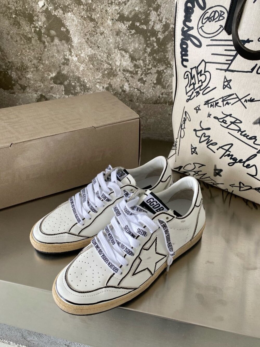 Golden Goose White and Black Women's Sneakers - Picture 2 of 6